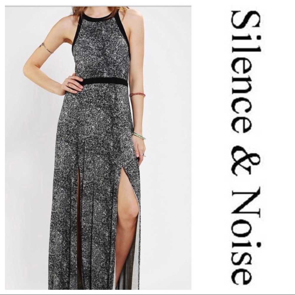Silence + noise hobo sexy maxi dress w/ slits sexy